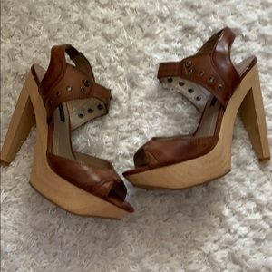 Calvin Klein wood heel sandals